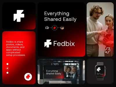 Fedbix Sharing App Logo app icon branding design letter logo logo design minimalist logo sharing app transfer