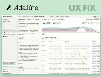 Adaline Prompt Editor UX Redesign accessibility design adaline ai tools design app redesign b2b product design best ux design agency dashboard design dashboard redesign information architecture product design product design agency product redesign prompt editor ui redesign saas ux ui redesign ux fix ux optimization ux redesign