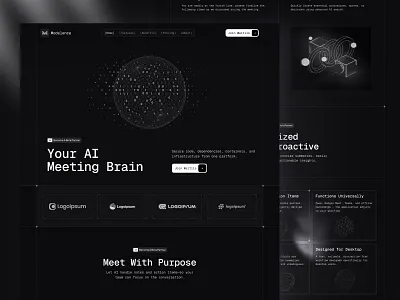 Ai Landing Page ai ai landing page ai meeting ai note tracker ai website product saas website design