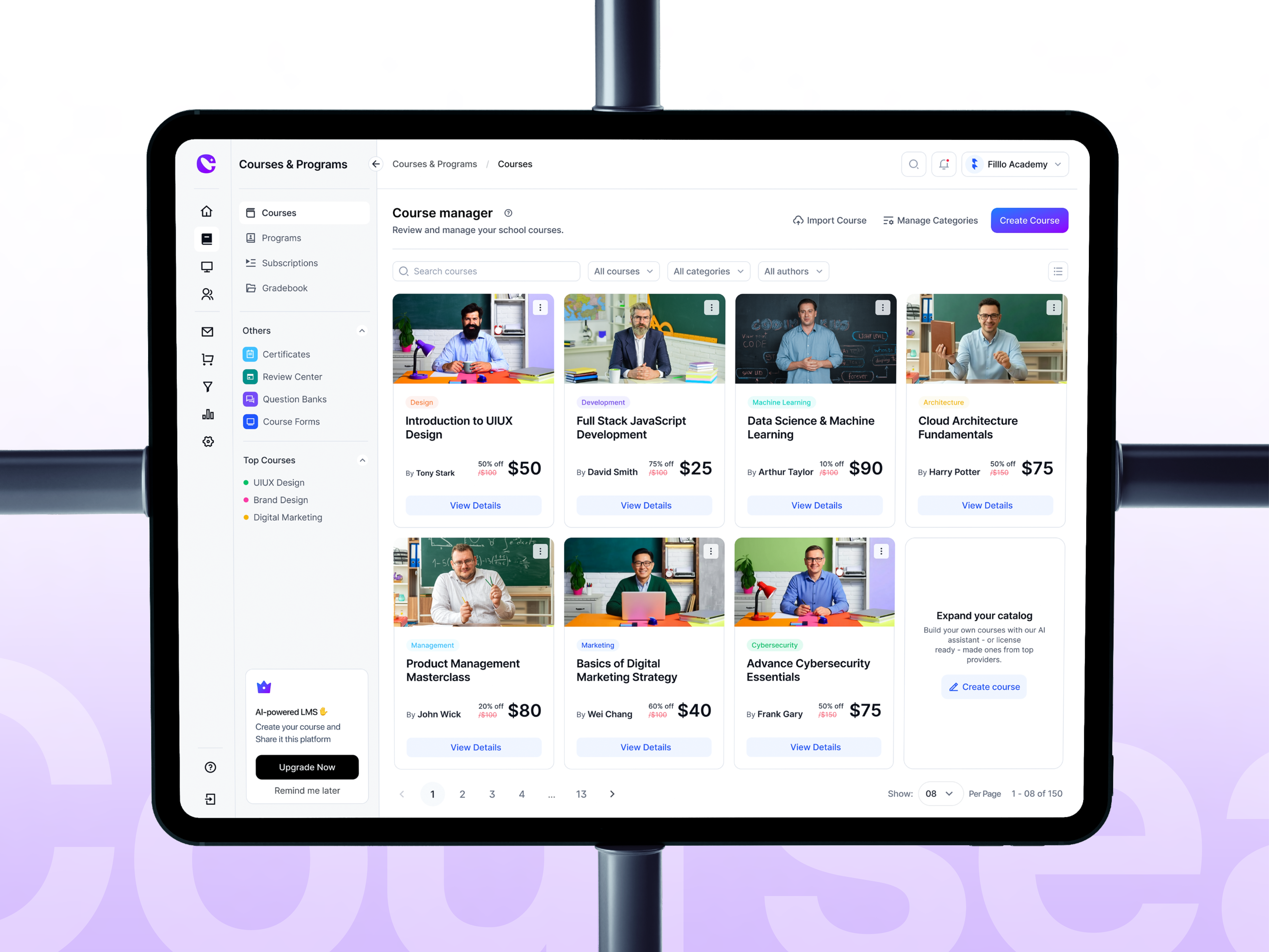 EdTech Platform UI for Independent Creators | Coursea