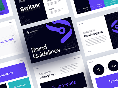 Sanscode - Brand Guidelines agency logo brand guidelines branding clean logo code logo color exploration exploration design guidelines logo logo branding logo design logo exploration logo guidelines