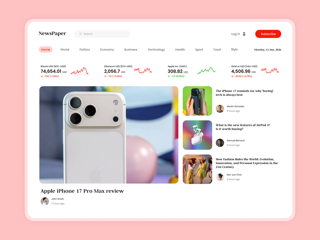 News Website Design