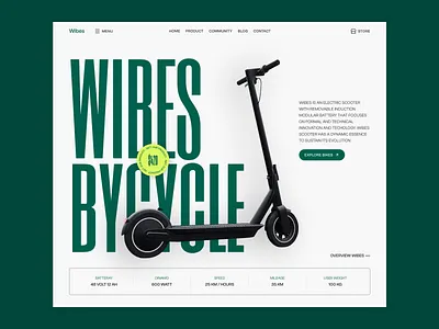 Scooter Electric Product Landing Page electric electric scooter homepage landing page product ride scooter transport transportation ui vehicle web design website