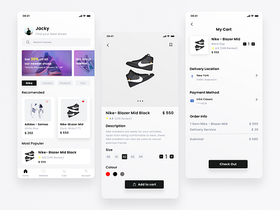 App E-commerce Shoes app design ui