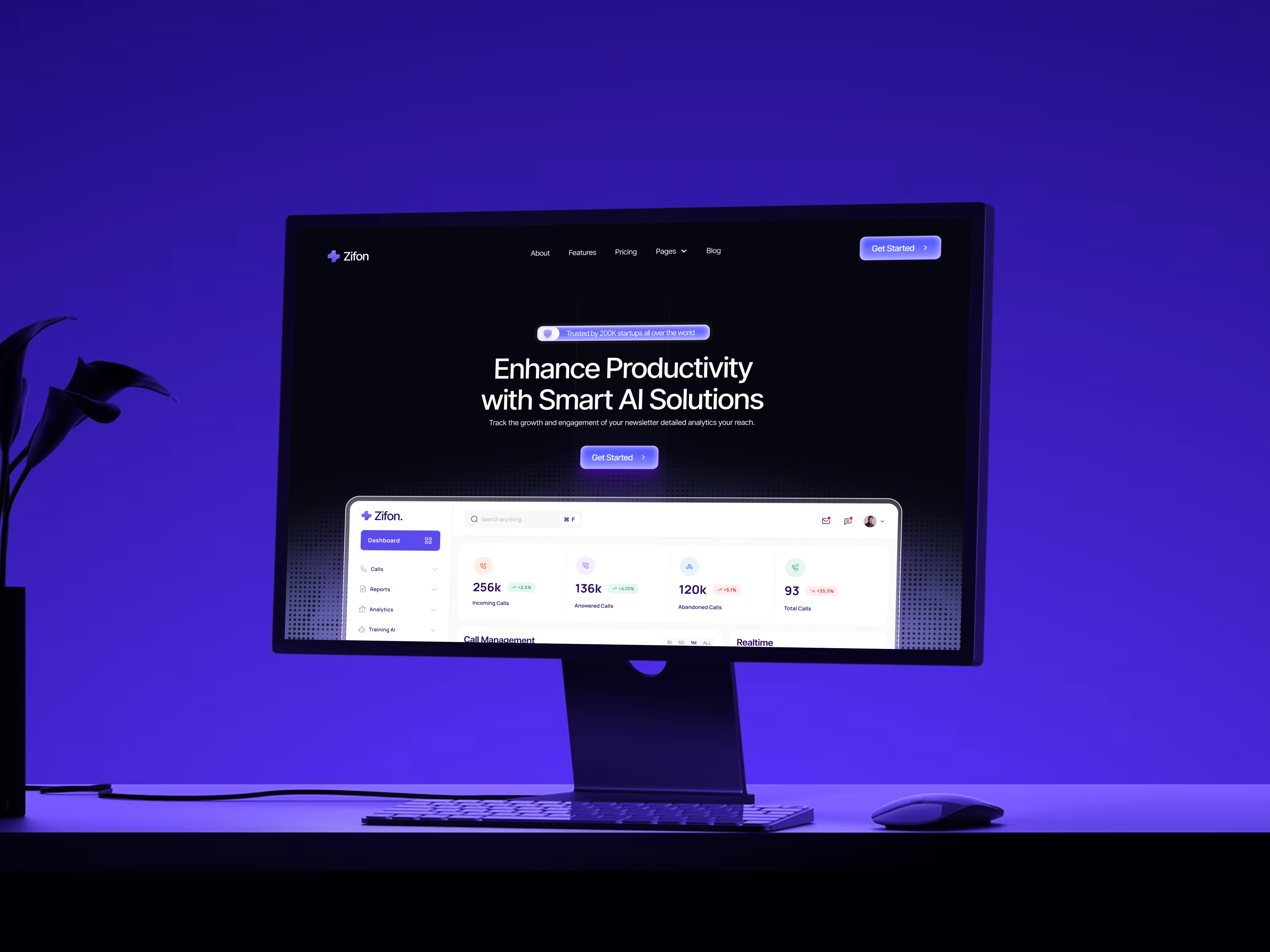 Zifon - SAAS Website Design ai saas design landing page saas saas landing page saas web design saas website voice ai web design website design