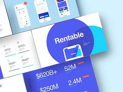 Rentable Pitch Deck Presentation branding data visualization deck figma infographic investor deck keynote layout pitch pitch deck pitch deck design pitch deck template pitchdeck powerpoint powerpoint presentation presentation slide slide deck statistic