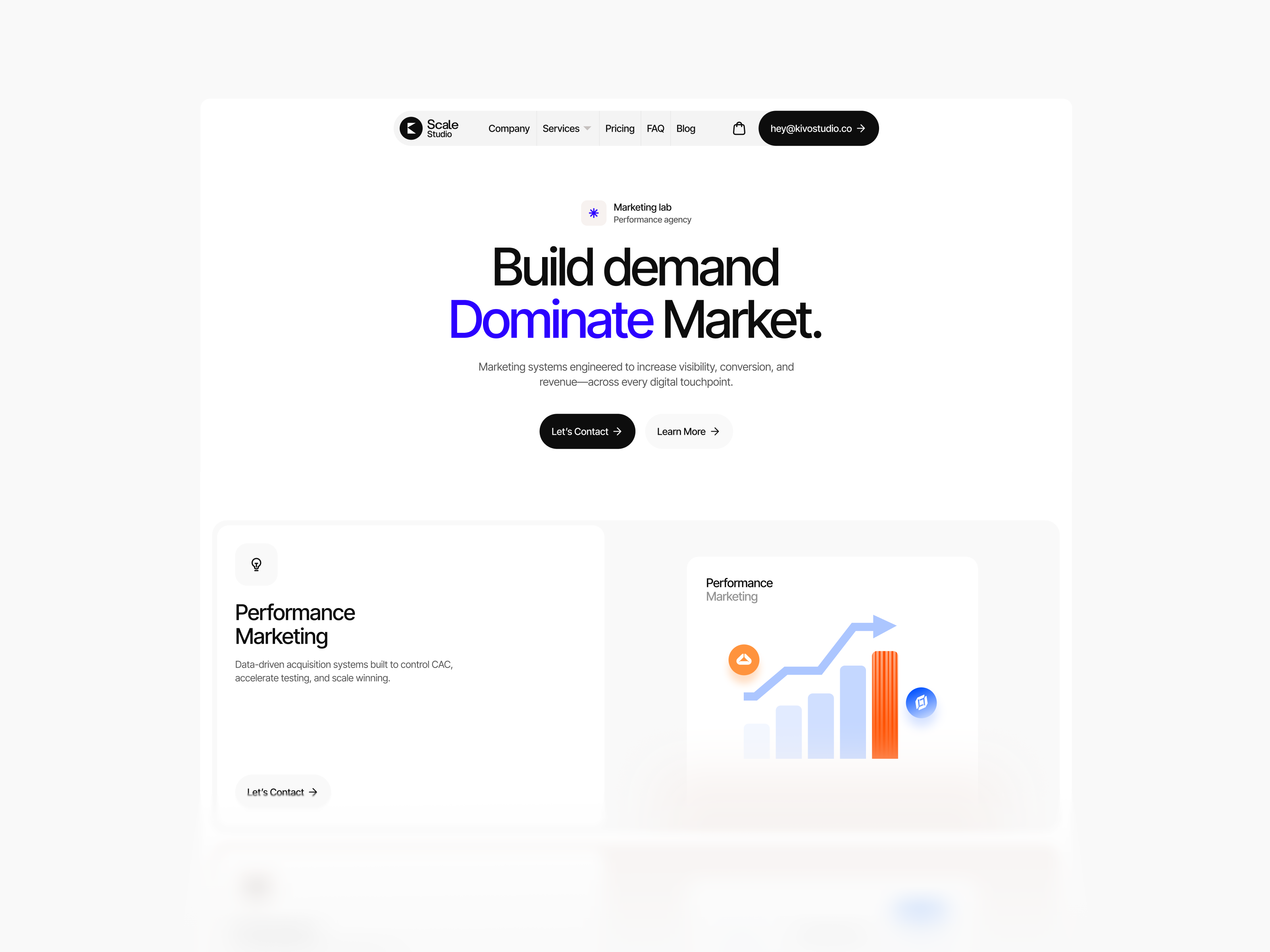 Scale Studio - Marketing Agency Website ai marketing websiter business consultant website framer template landing page marketing agency marketing website marketing website design web design webflow template website design