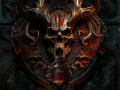 Diablo 4 Lilith Vial dark design diablo esports gaming icon illustration medival metal modern realistic ui