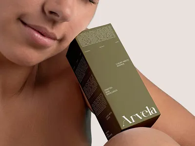 Arvela - Serum Packaging Design beauty bodycare brand brand guidelines brand identity branding design earth tone health health care label design layout logo minimalist packaging packaging design skincare visual identity