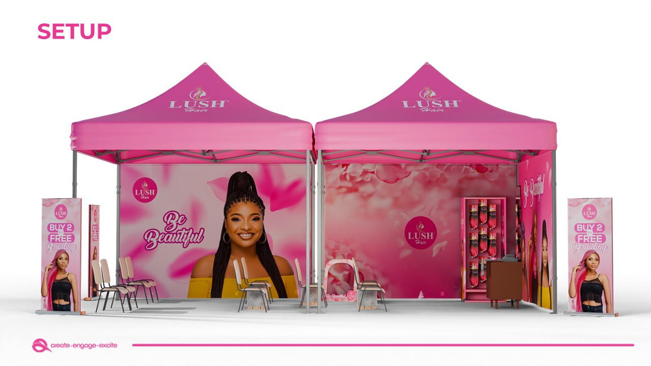 Lush Hair Activation Proposal 3d branding environmental design graphic design ui