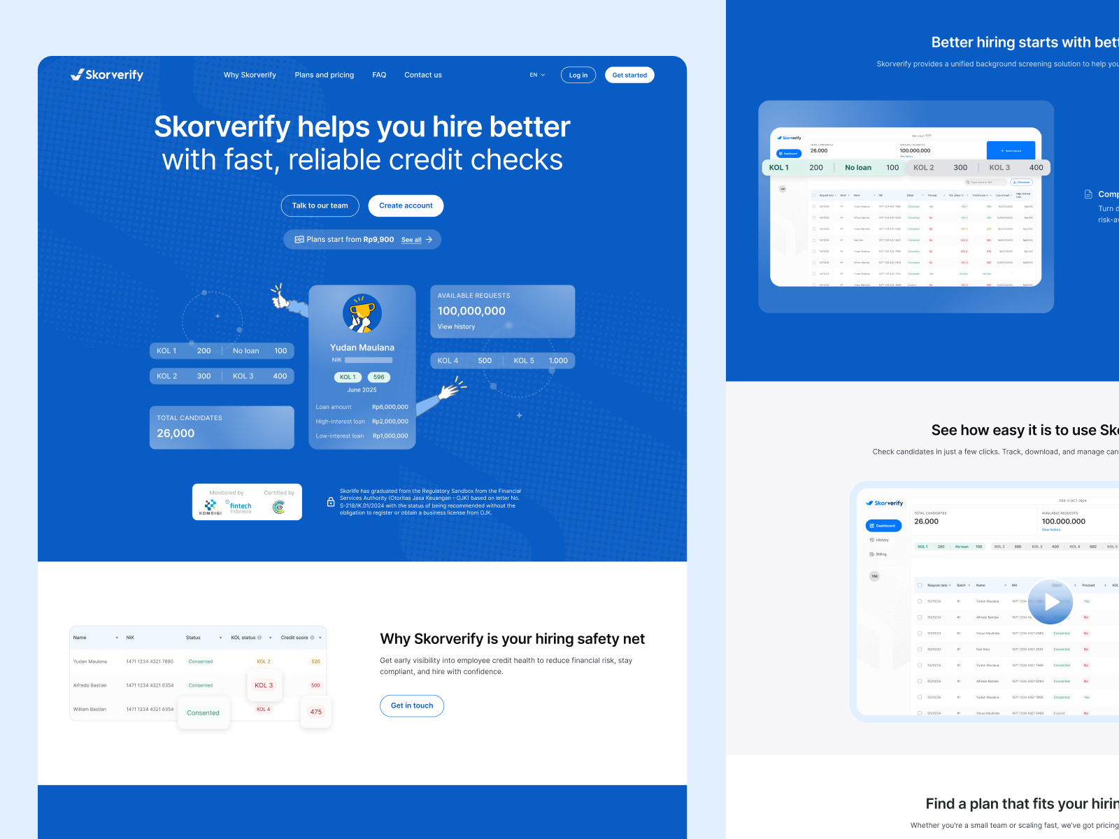 Skorverify Landing page branding design landing page ui web website