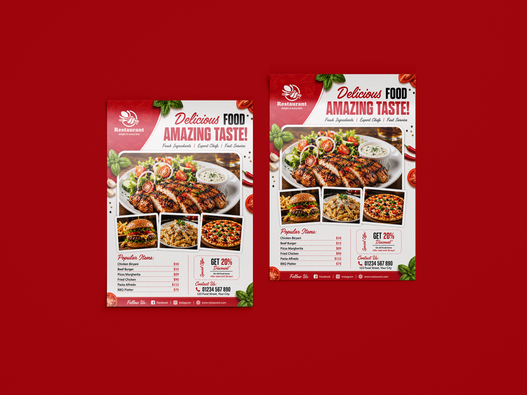Food Flyer Design .☘︎ ݁˖ branding delicious food flyer food food flyer food poster graphic design