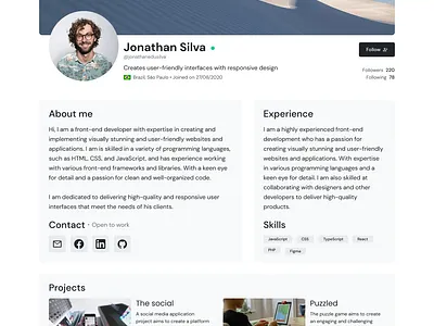 #6 - User Profile dailyui day6 details figma interface profile profile page ui ui design user user profile web web design