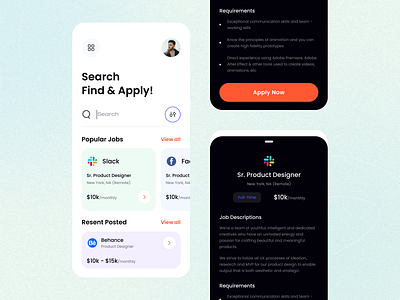 Job finder Mobile App-Jobgo app app design career cv employment hiring ios job job application job board job finder job listing job portal job search mobile app recruitment resume