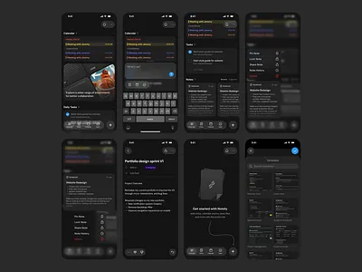 Mobie Notes App UI app app ui dark theme design system mobile ui notes app ui