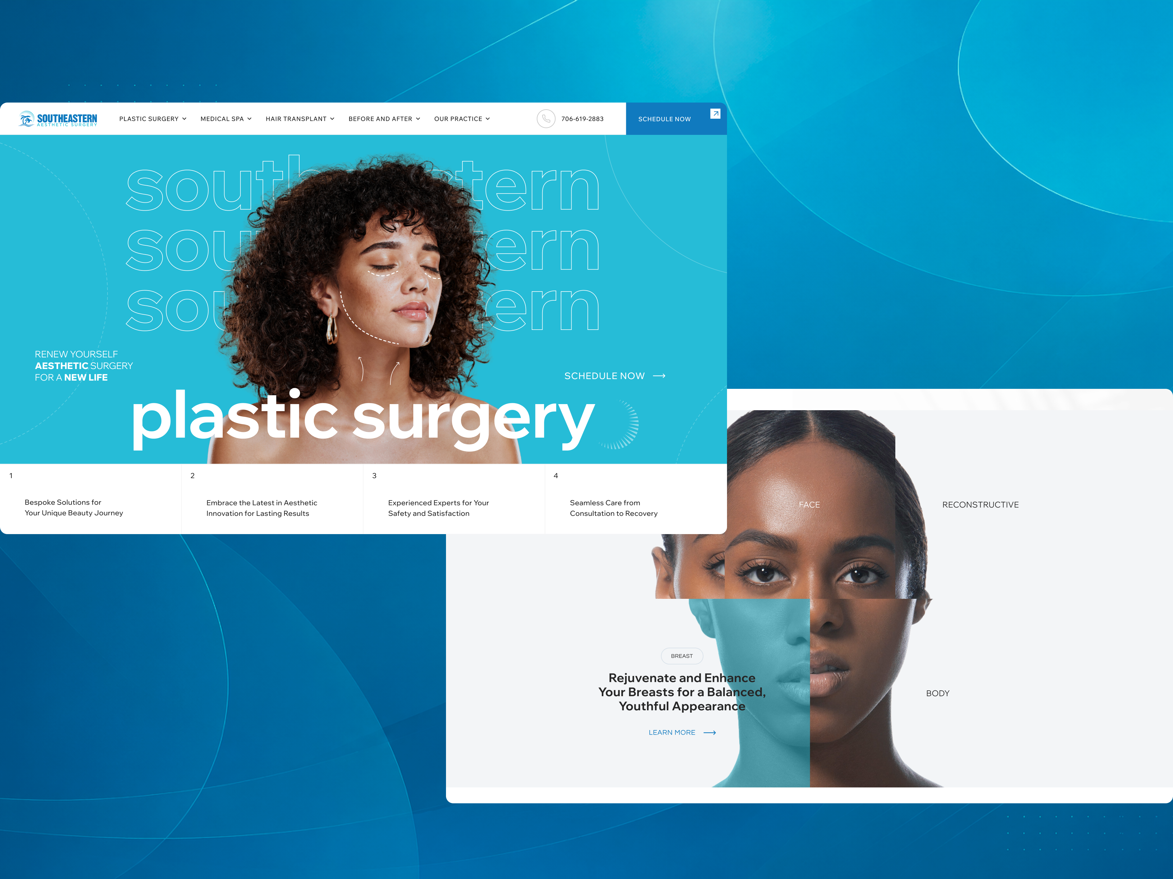 Plastic Surgery Clinic Website beauty branding clinic website graphic design healthcare website illustration luxury website medicine plastic surgery ui wellness