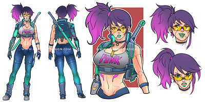 Cyberpunk Design Character Design animation anime branding clothing comic cyberpunk drawing game gaming girl graphic design illustration manga