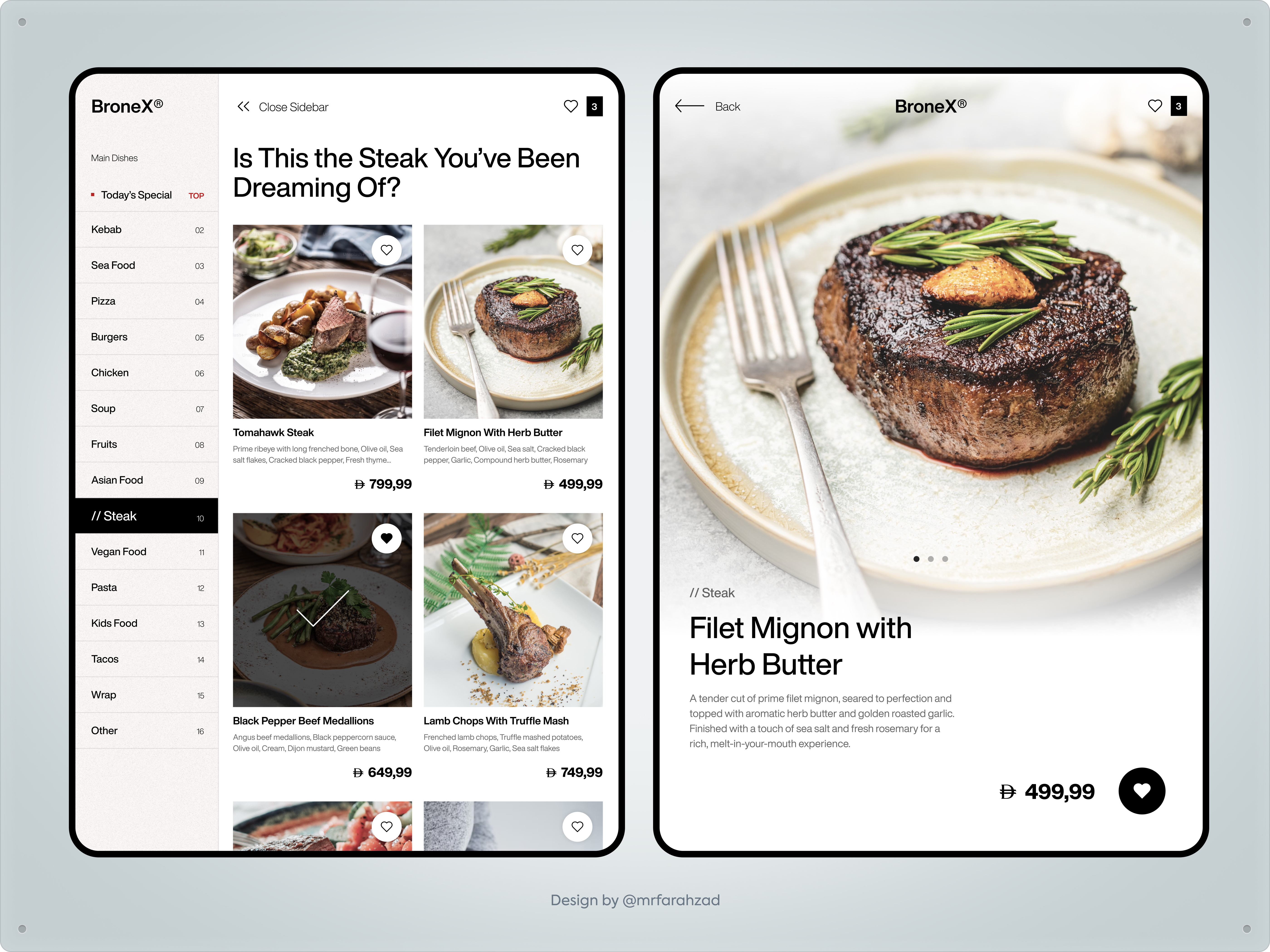 MenuVA - Digital Dining Experience (Tablet) category dashboard design food main dishes menu mobile order restaurant serving shop tablet trend ui uidesign