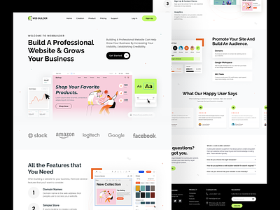 Web Builder - Landing Page | No Code Web Builder build builder builder dashboard drag and drop elementor landing page no code no code builder no code website page builder saas website uiux web builder web development webflow website website builder website concept website creator