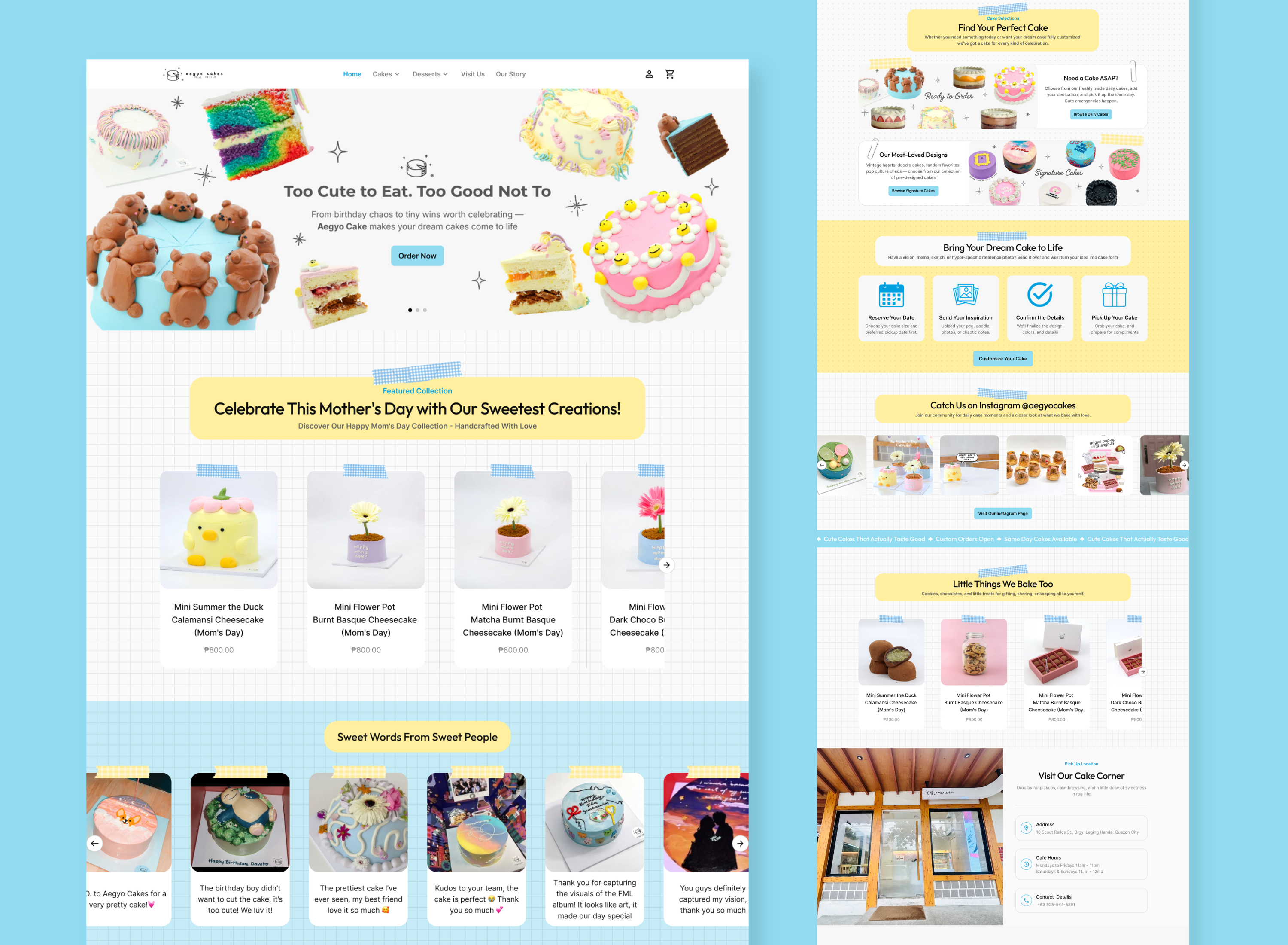 Cake Shop Website Landing Page Redesign bakery cakeshop landing page ui user experience ux ux design web design website website design website redesign