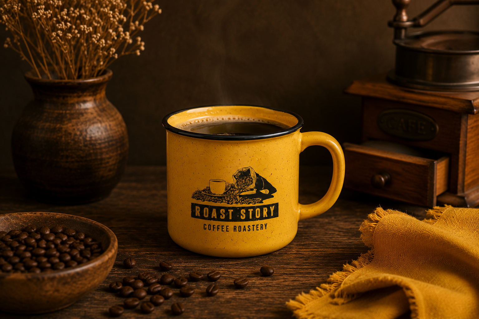 Rustic Coffee Brand Design brand branding coffee graphic design graphic designer illustration logo logotype retro rustic strategy vintage yellow