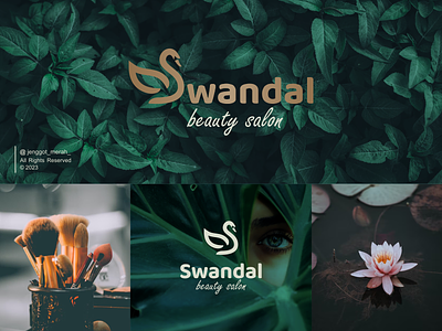 Swandal Logo Design animal beauty brand branding design dove duck goose icon identity line art logo mark minimal monoline salon swan symbol vector wings