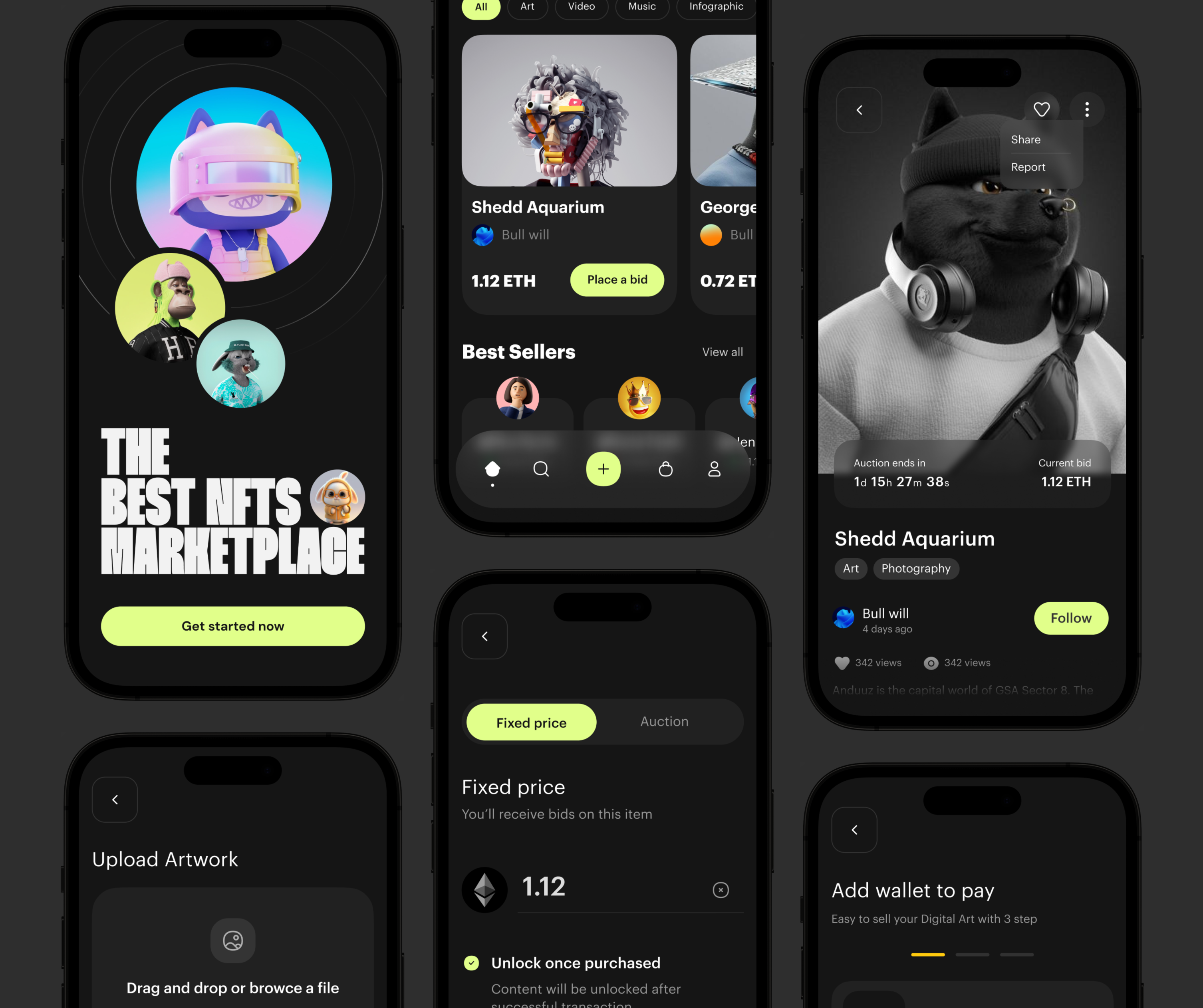 Crypto and NFT marketplace app design