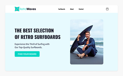 RetroWaves Surf Shop Website bali clean ui e commerce figma homepage product design surf shop surfboard surfing ui design web design webflow website design