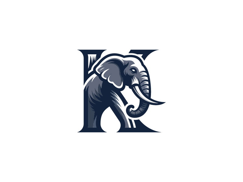 Letter K Elephant Logo