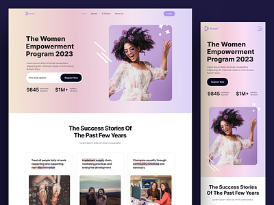 Women Empowerment Landing Page appideas design development following iosdeveloper landing page mobileapp mvdevelopment new and noteworthy popular raisefunds startup uidesign uxdesign webappdevelopment women empowerment