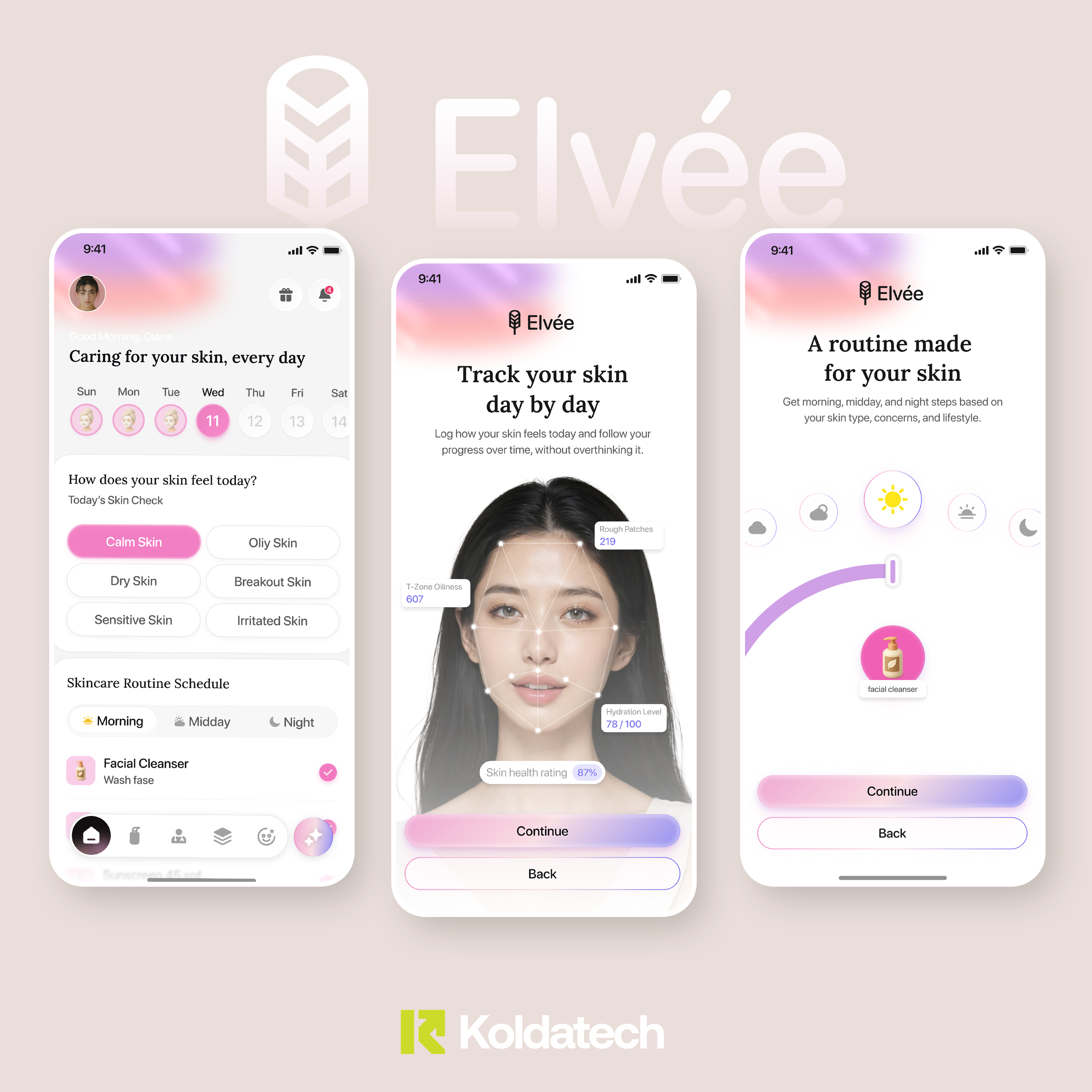 Elevée — AI-Powered Skincare Platform UI/UX Design. branding logo logo design mobile app design mobile design product design ui ui design ux design visual design web design website