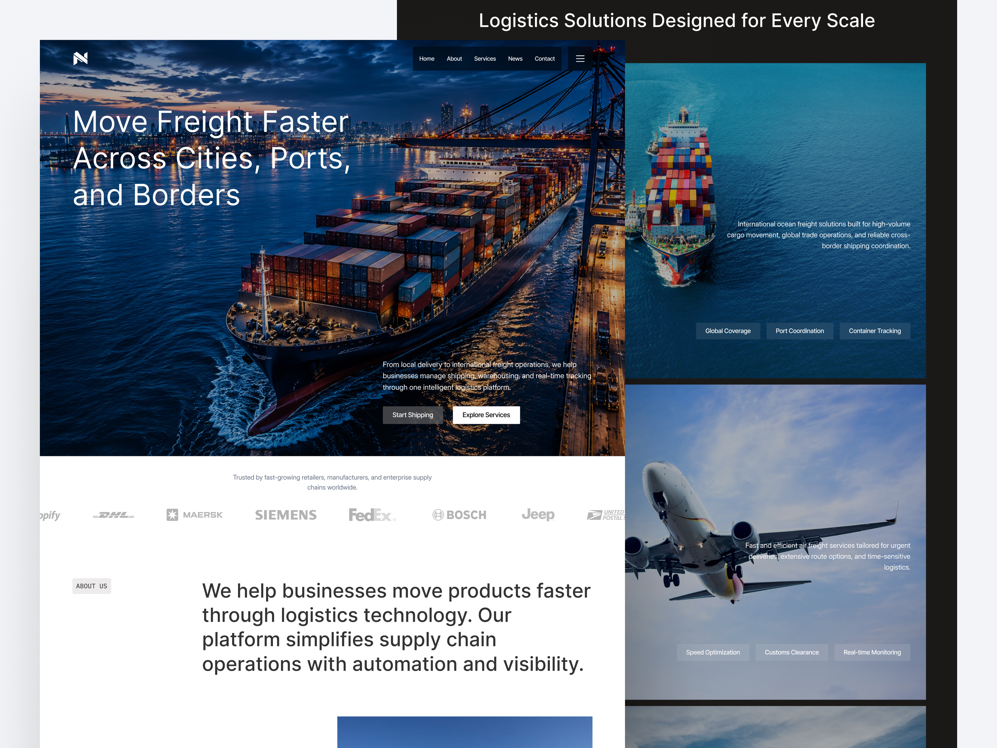 Nexora - Logistic Company Landing Page