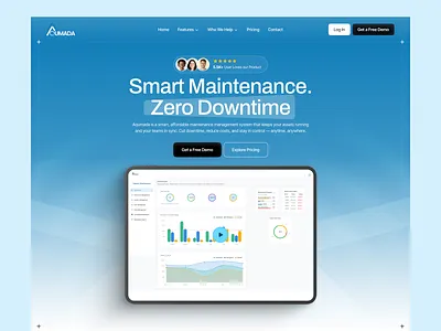 SaaS Landing Page Design for Smart Maintenance Platform landing page landing page design landing ui maintenance management management saas saasdesign sass sass landing page sass landing page design sass product sass website website