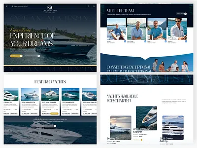 Luxury Yacht Services Website beyond blue design elite by nature landing page layout luxury luxury afloat nautical excellence ocean of elegance pure prestige sail in style ui ux visual waves of luxury web design website yacht