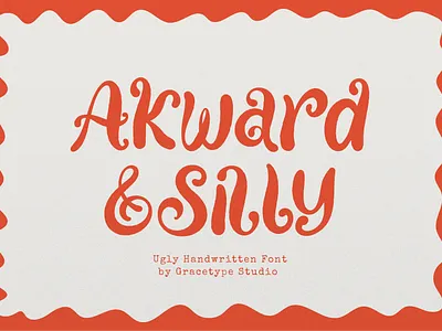 Akward Silly | Handwritten Font casual font children comic cute food funny handwriting handwritten kids menu notebook notes playful font quirky retro sticky notes ugly wavy writing written note