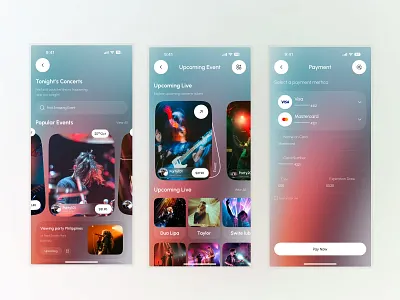 Concert Ticket Booking App app concert ticket event interface service startup ui ux web