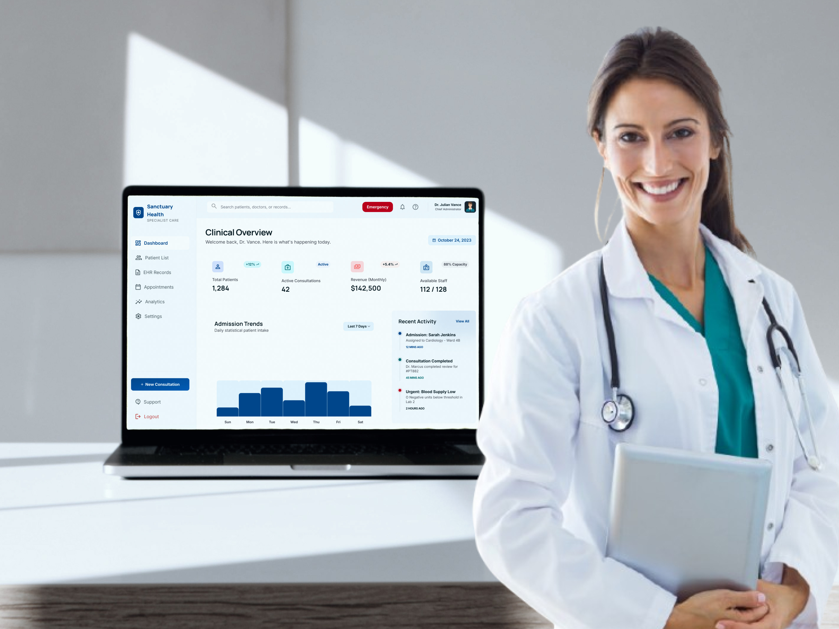 SAAS Healthcare Management system analytics screen dashboard doctor healthcare healthcare management system hospital hospital management system medical services modern product design saas ui ui design web web design website design