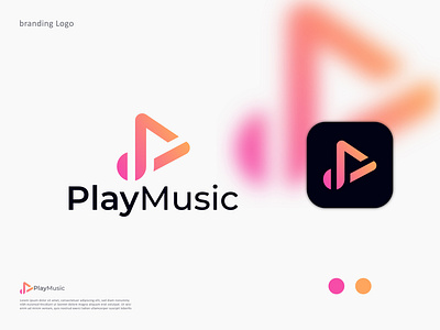 PlayMusic Logo Design brand brand logo brand mark branding design gradient gradient logo graphic design illustration logo logo branding logo design logo identity logo inspiration minimal logo modern logo music logo play logo vector