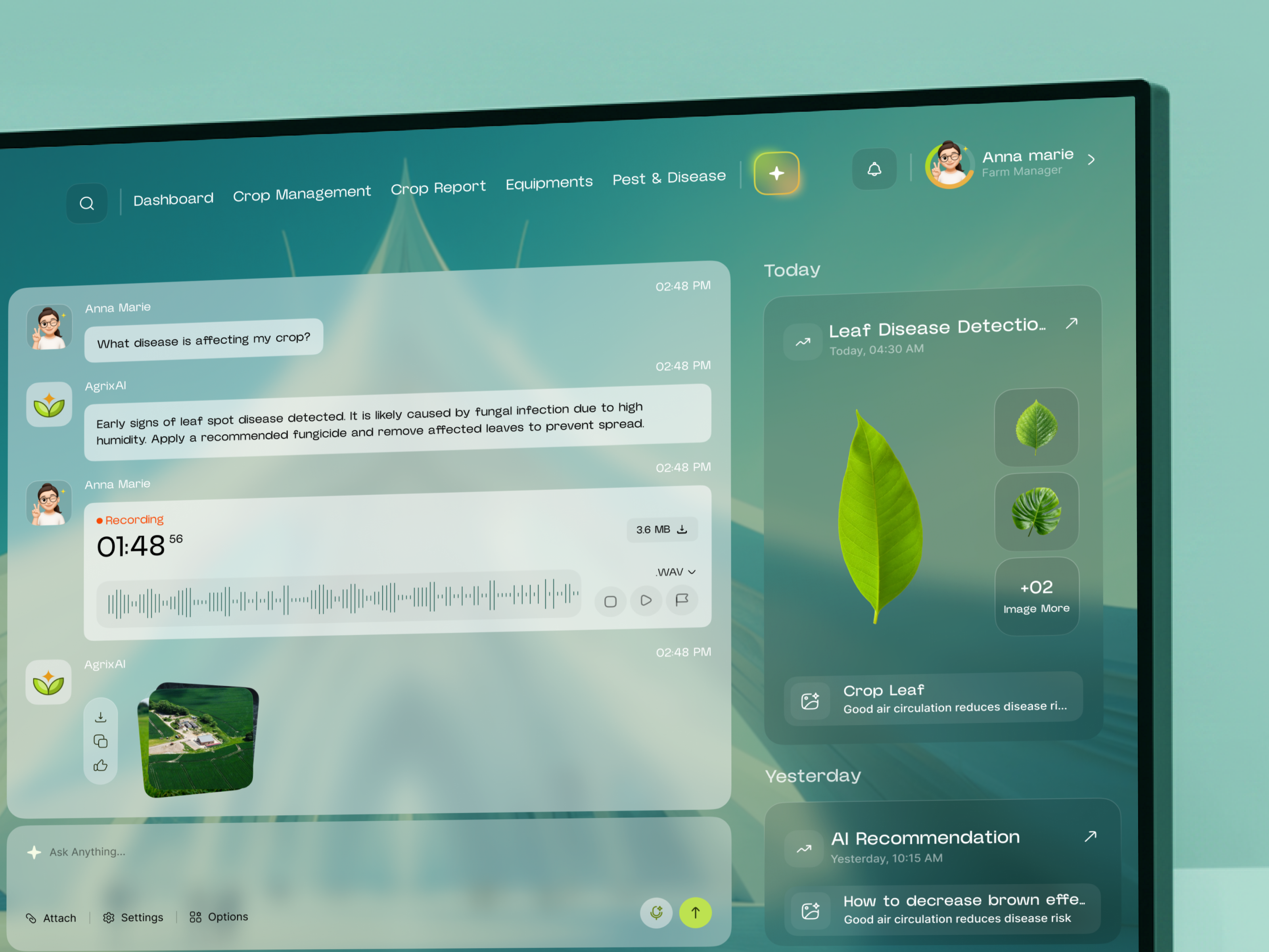 AgrixAI – Smart Agriculture Dashboard UI