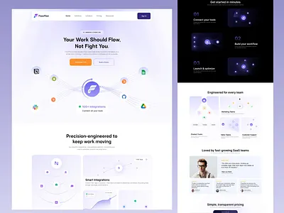 Modern SaaS Website Design ai saas ai website automation platform b2b saas landing page modern ui product design saas website software website startup website web design website ui
