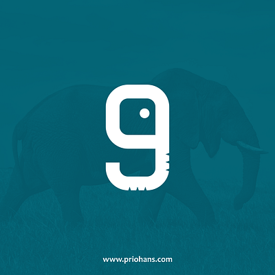 9 + Elephant Logo 9 9 logo brand branding color design elephant elephant icon elephant logo icon illustration logo minimal nine logo prio hans typography ui ux vector web