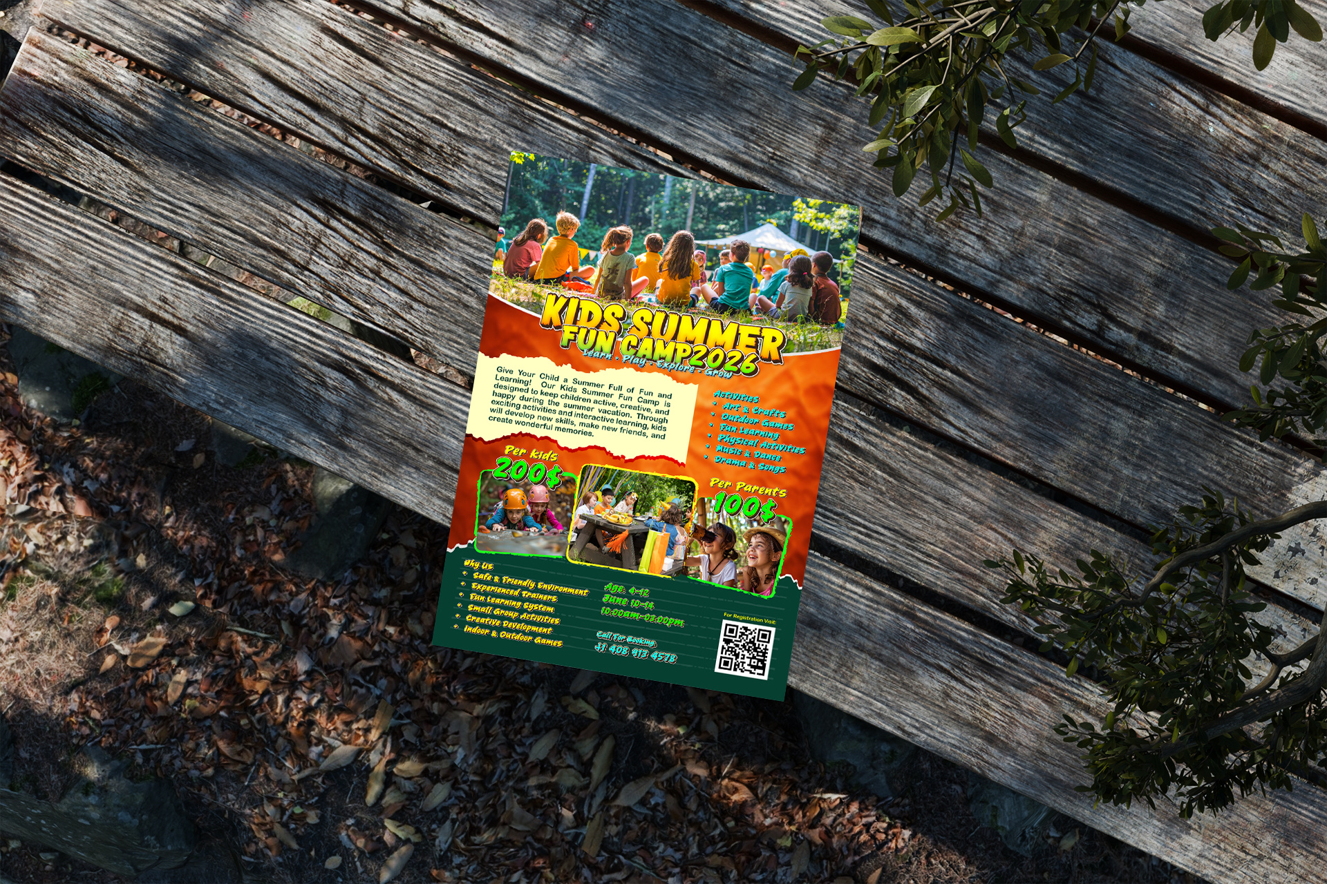 Example of Modern Kids Flyer Design Schools Camps