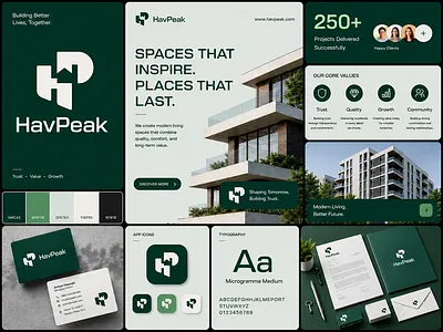 HavPeak — Modern Real Estate Logo & Brand Identity brand identity branding hp logo logo logo design logo designer real estate logo