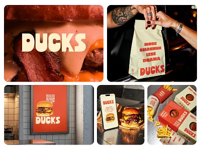 DUCKS- Smashed Burger Restaurant Branding bold logo brand identity branding burger logo cafe branding cafe logo fastfoodlogo food logo graphic design logo logo design logo inspirations modern logo restaurant logo wordmark logo