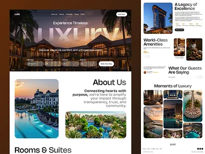 Luxury Hotel Website UI/UX Design for Hospitality Brands ai creative design design figma design hotel website landing page luxe luxury branding luxury website minimal design product design ui ui design ux uxdesign web design website inspiration