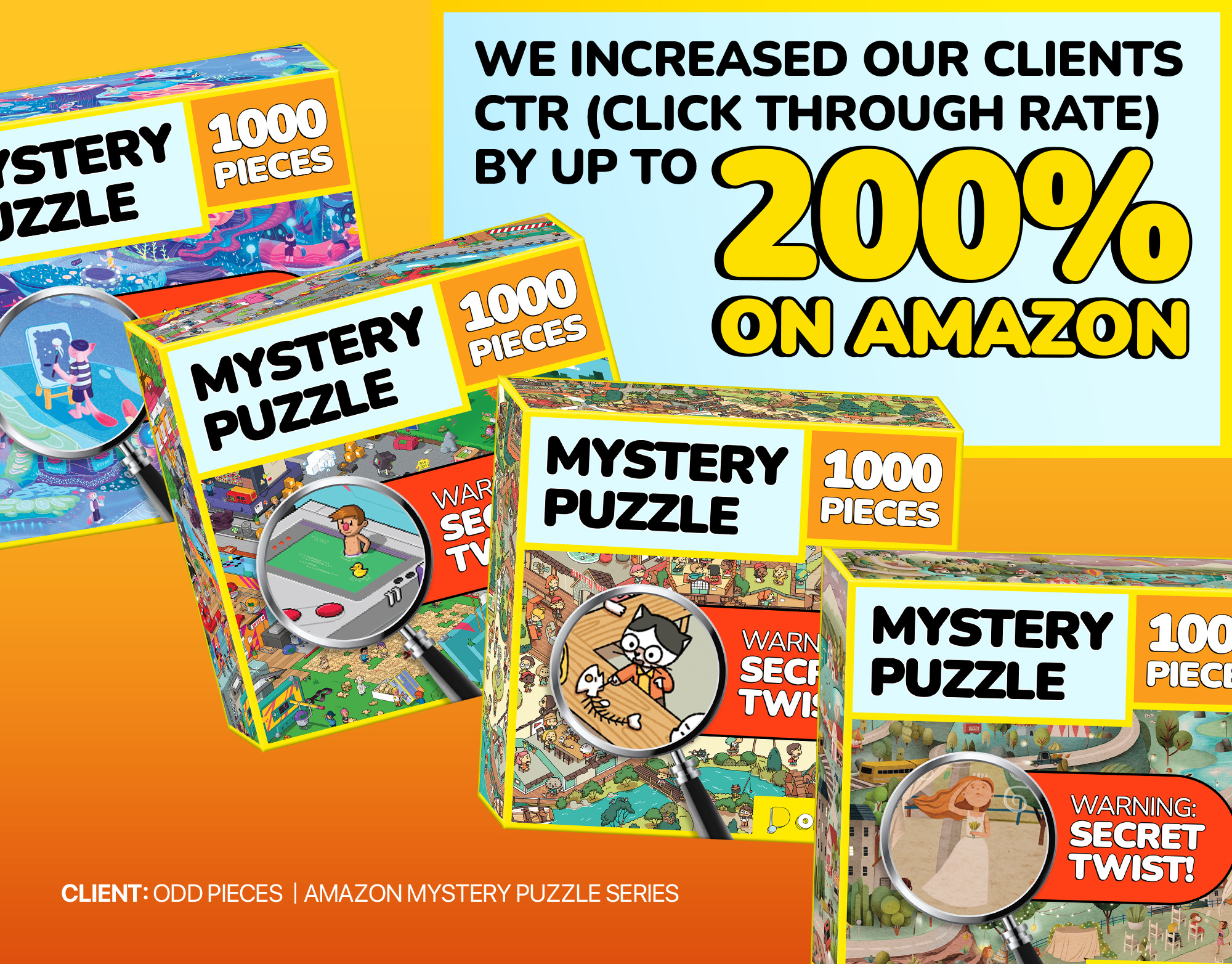 Odd Pieces | Amazon Mystery Puzzle Series Client Work