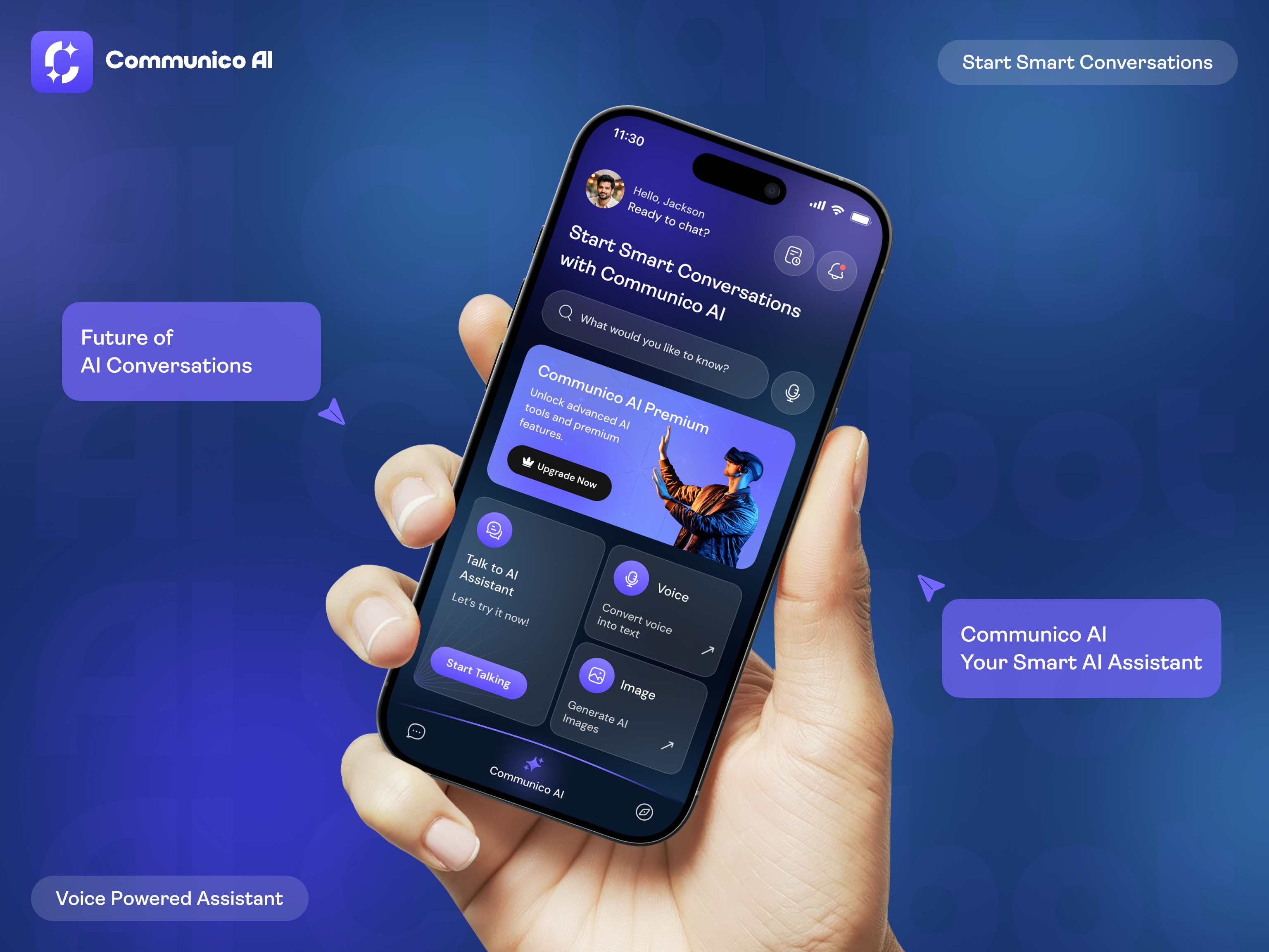 Futuristic AI Chatbot & Voice Assistant Mobile App UI UX Design ai assistant ai interface ai mobile app ai ux app interface chatbot ui conversational ai dark mode ui figma design future ui futuristic ui generative ai glassmorphism ios app mobile app design mobile ui kit product design saas design voice ai voice assistant