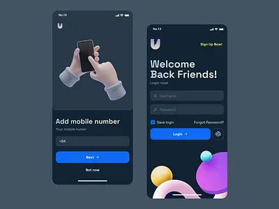 Sign In Darkmode app authencation design illustration ios kit mobile signin signup template ui utilmate