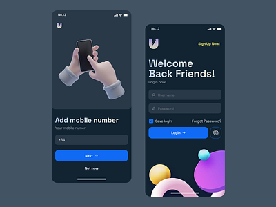 Sign In Darkmode app authencation design illustration ios kit mobile signin signup template ui utilmate