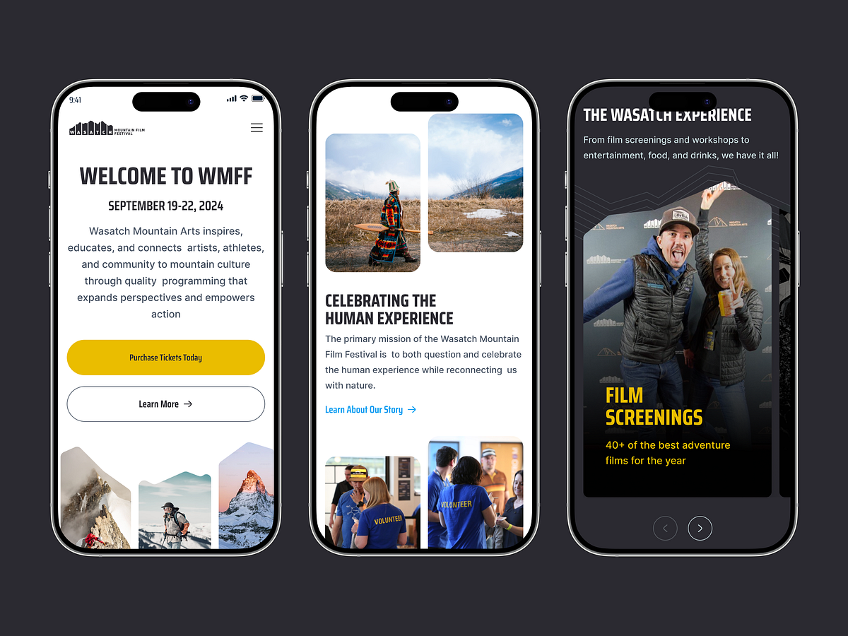 Adventure Film Festival Mobile App UI Experience
